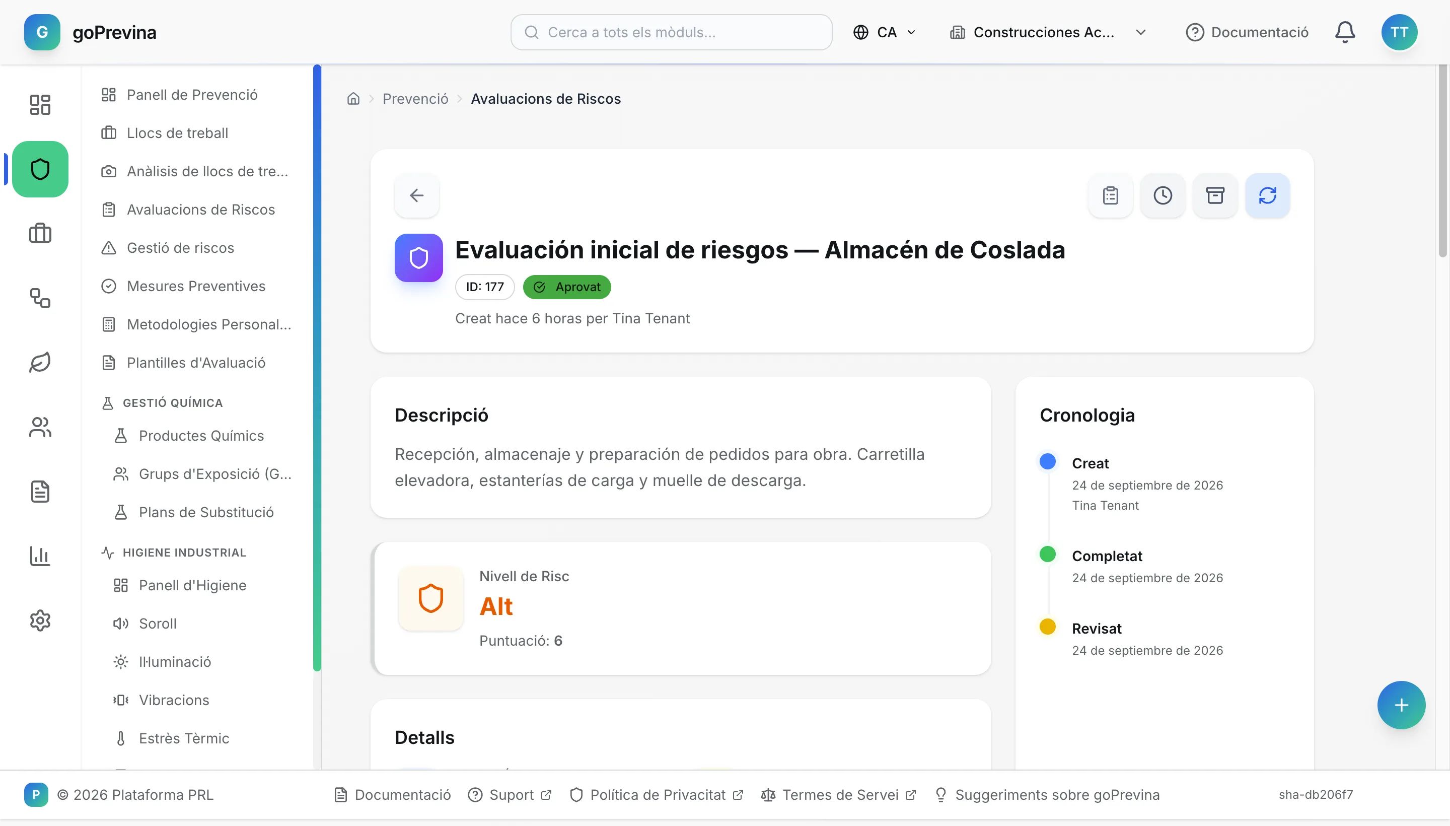 Avaluació del magatzem aprovada