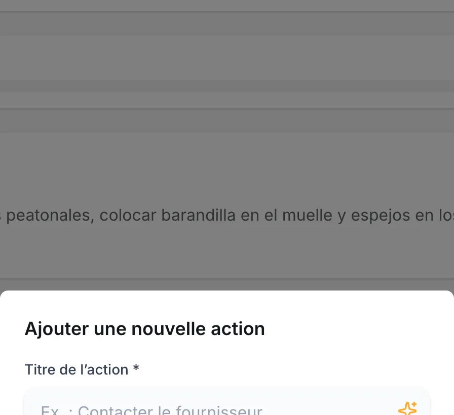 Fenêtre Ajouter une nouvelle action